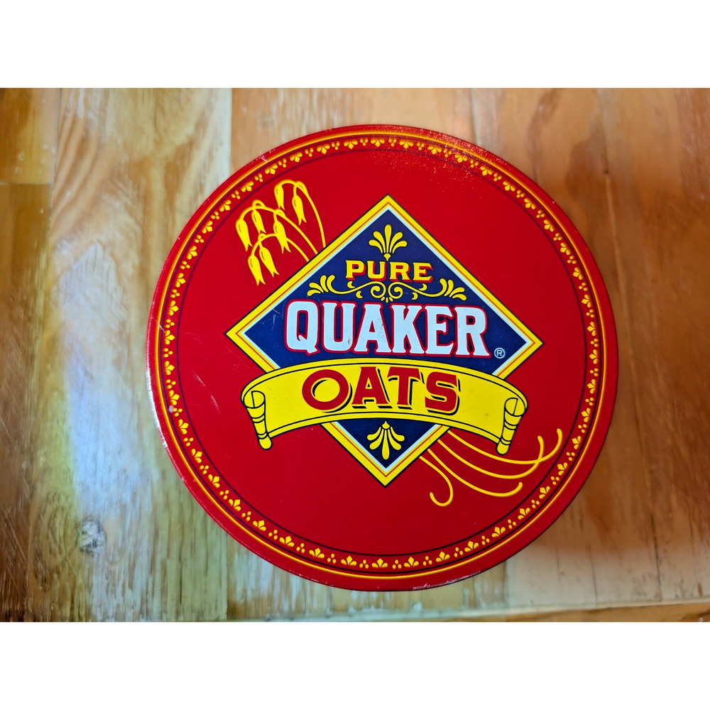 Quaker Oats Limited Edition 1983 - 7" Round Tin w/ Lid Vintage Farmhouse